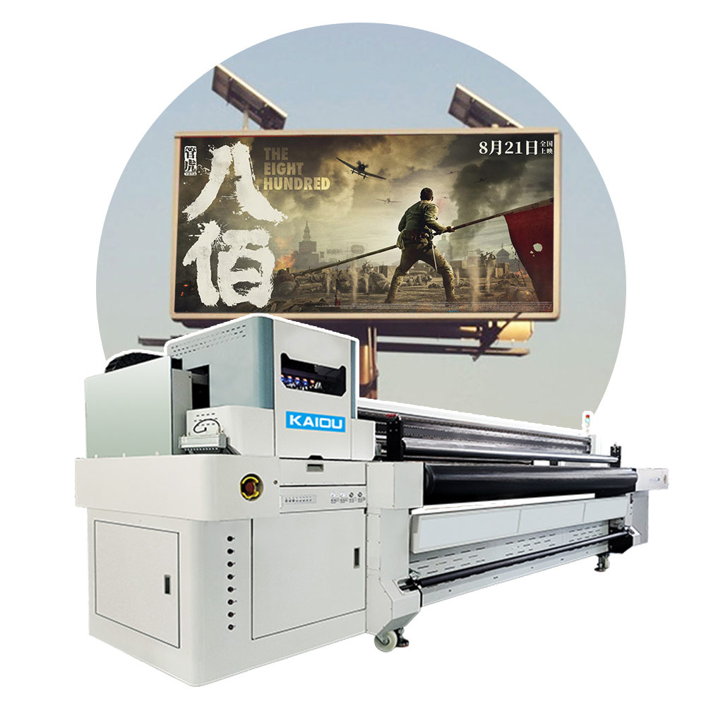 Impresora uv de fábrica kaiou i3200 cabezal de impresión 3,2 m ancho de impresión placa y rollo a rollo integrado