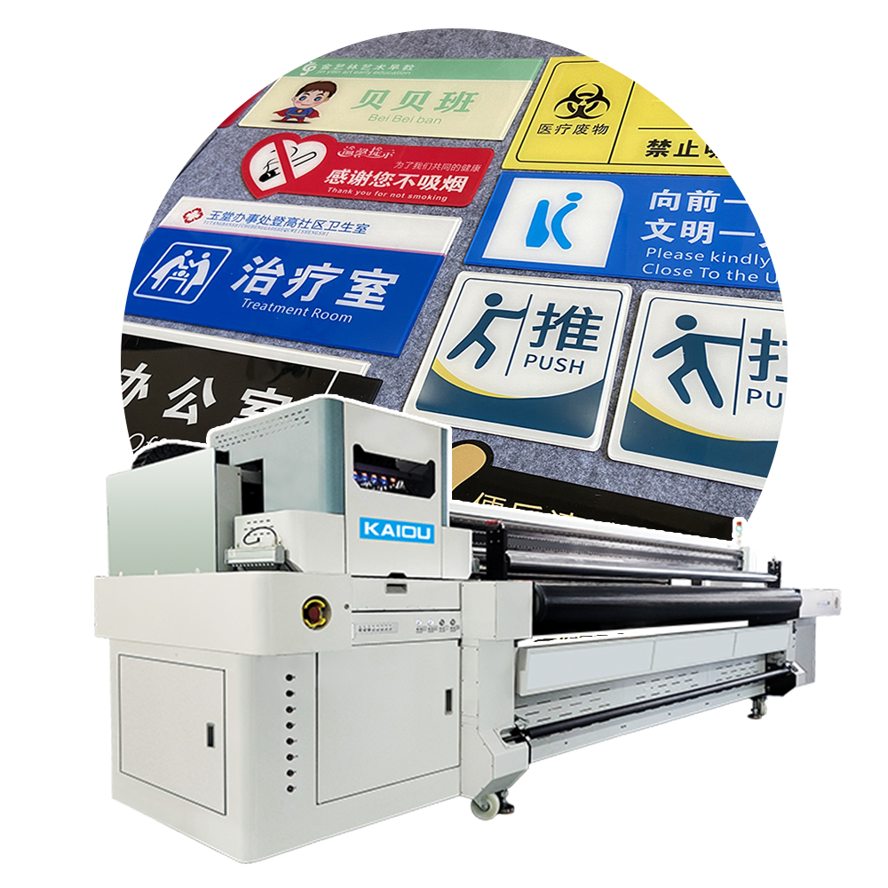Impresora uv de fábrica kaiou i3200 cabezal de impresión 3,2 m ancho de impresión placa y rollo a rollo integrado
