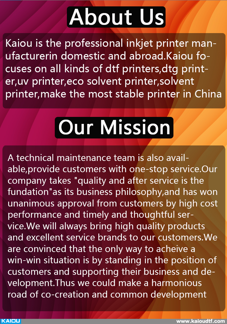 Kaiou 2 * XP600 cabezal de impresión 30 cm camiseta impresora DTF de inyección de tinta
