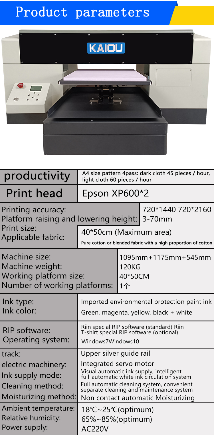 Kaiou 40*60 máquina de impresión de camisetas Impresora DTG